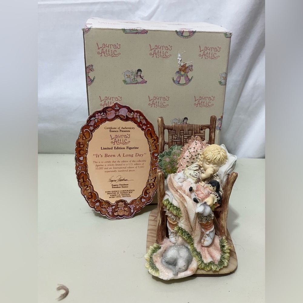 Enesco Laura's Attic Limited Edition Certificate with Brown and Purple Accents